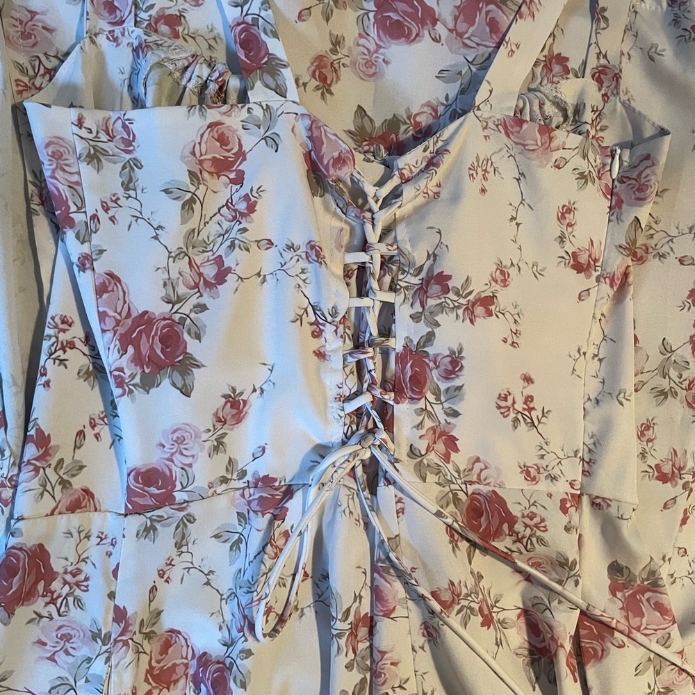 Floral Lace-Up Dress